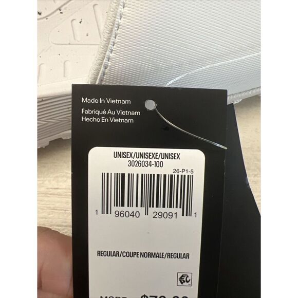 Under Armour Men Sz 11 UA The Rock Project 3 Slide White Halo Grey - Picture 9 of 11